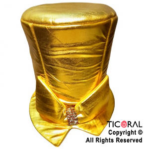 SOMBRERO GALERA METAL LISO CON MOO ORO x 1